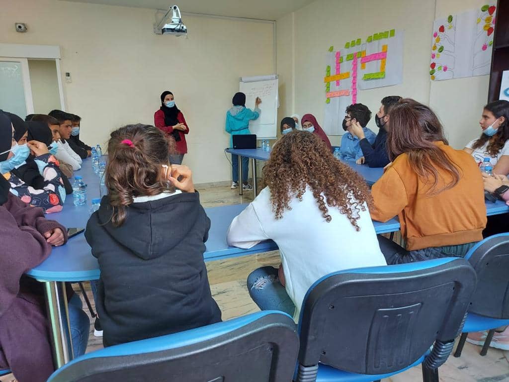 Young people participating in a participatory rapid assessment
session