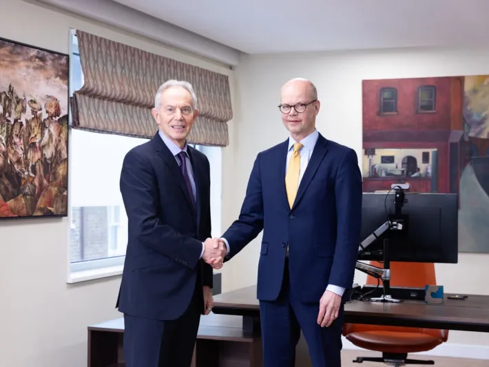Tony Blair, Executive Chairman of TBI, and Olli-Pekka Heinonen, Director General of the IB