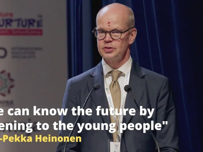 Video thumbnail: "We can know the future by listening to the young people" | Olli-Pekka Heinonen