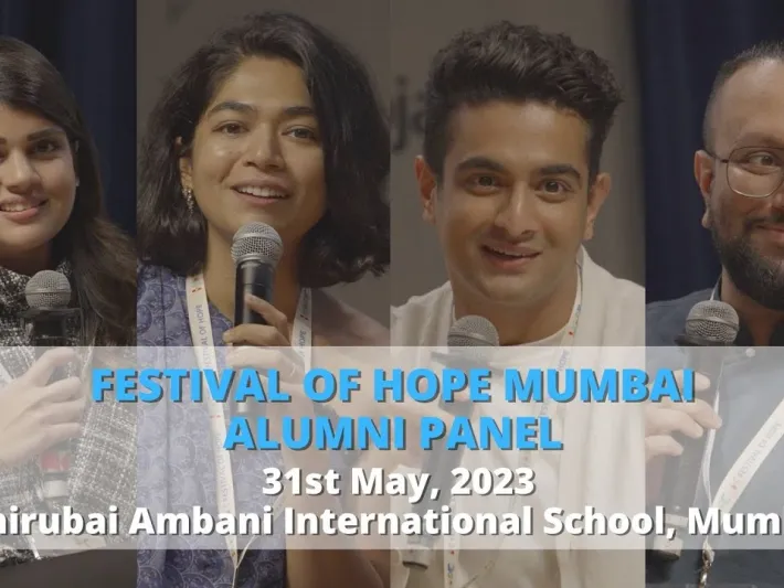 Video thumbnail: Festival of Hope Mumbai Alumni Panel | 31st May, 2023 | Dhirubai Ambani International School, Mumbai
