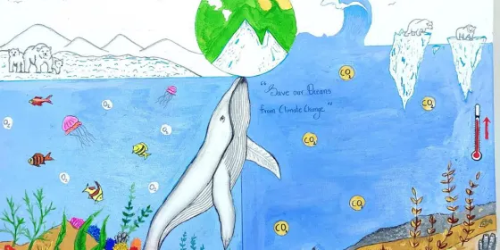 Photo contest painting about climate change and protecting the oceans, by Ashwin S.K. from India
