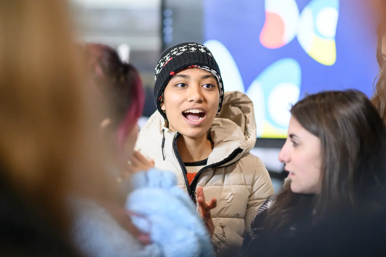 Students sharing a dialogue at Festival of Hope in Wales